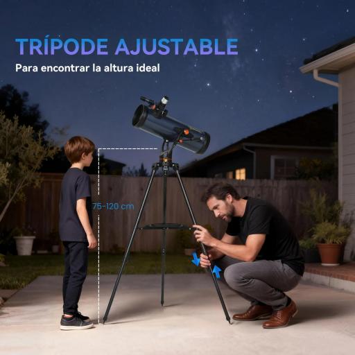 Telescopio Reflector Astronómico para Adultos y Principiantes Apertura 114 mm con Trípode Ajustable Bolsa [4]