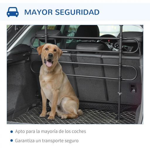Barrera Protectora de Coche para Perros Reja de Protección Universal de Acero para Maletero Equipaje Automóvil Ajustable en Ancho y Altura 87-135 x 60-105 cm Negro [1]