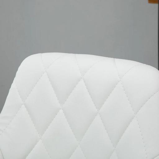 Conjunto de 2 Taburetes de Bar Giratorios con Altura Regulable Sillas Altas Modernas de Comedor con Base Redonda y Reposapiés 46x48x83-104 cm Blanco [4]