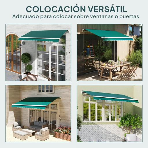 Techo de Repuesto para Toldo 282x250 cm con Protección UV 50+ Impermeable para Patio Terraza Jardín Verde [6]