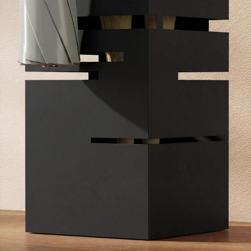 Paragüero Metálico con Bandeja de Goteo y 4 Ganchos, 15,5x15,5x49 cm, Negro [2]