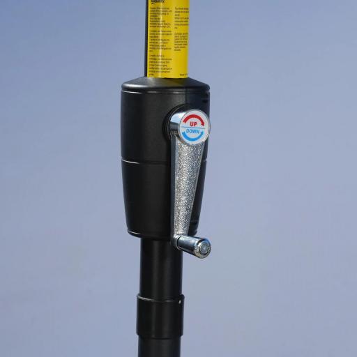 Parasol de Terraza 200x190x240 cm con Manivela Poste de Acero y Base Cruzada Anti-UV para Terraza Balcón Café [4]