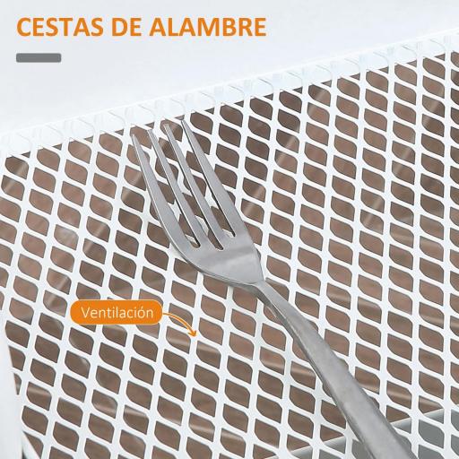 Carrito de Cocina con Ruedas Carro de Almacenamiento con Cajón Extraíble 2 Cestas y Frenos para Baño Salón Dormitorio 43,9x30,5x75,6 cm Blanco [7]