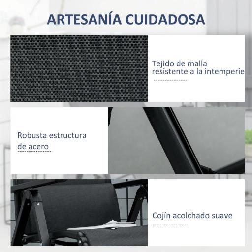 Tumbona Plegable de Jardín Tumbona Gravedad Cero con Respaldo Ajustable en 9 Posiciones con Cojín 70x65x111 cm Negro [4]