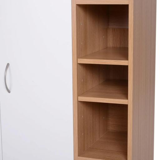 Armario Gabinete Consola Armario Bajo Mueble Organizador de Almacenaje Multiusos de Cocina Comedor Salón Baño con Puertas y Estantes Ajustables 80x32x91 cm [5]