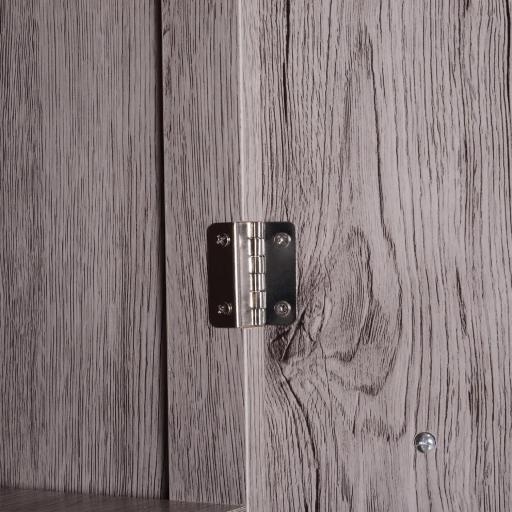 Columna de Baño Mueble Alto y Estrecho con Estantes Abiertos y 2 Armarios 30x32x172,5 cm Madera Grisácea [8]