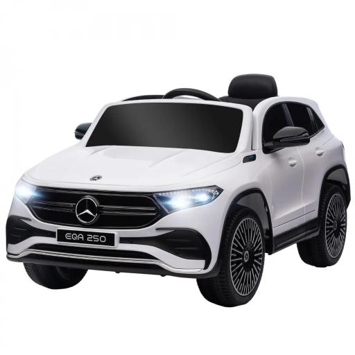 Coche Eléctrico para Niños Mercedes-Benz EQA 12V Control Remoto Música Bocina Velocidad 3-8 km/h 111,5x69x52,5cm Blanco [8]