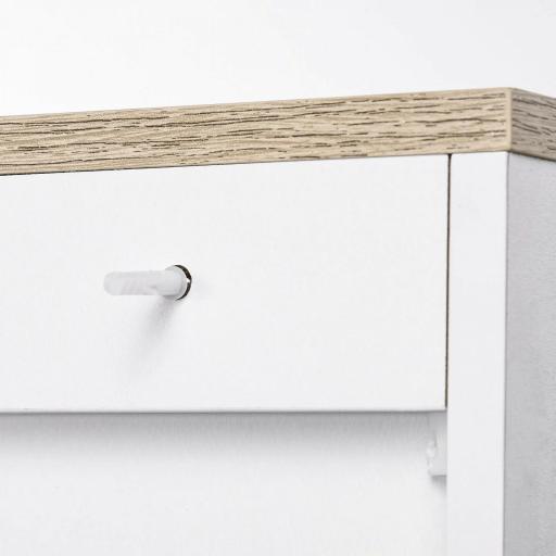 Mueble Auxiliar Moderno con 2 Puertas Estante Ajustable y Base Elevada para Salón Cocina Comedor 60x30x90 cm Blanco [4]