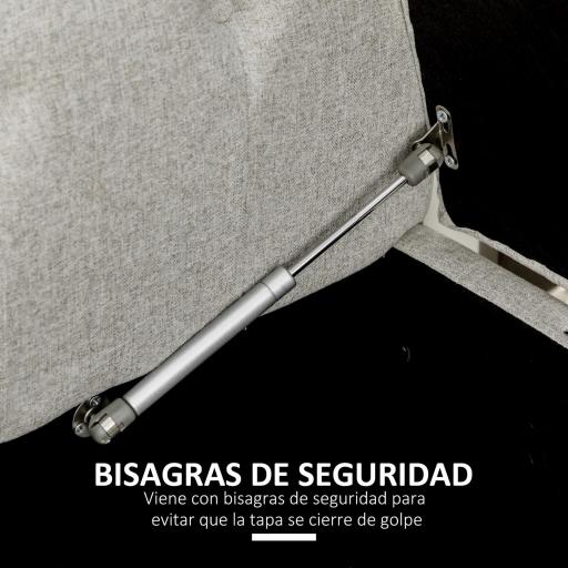 Banqueta Pie de Cama con Almacenamiento y Reposabrazos para Dormitorio Salón Pasillo 146,5x49x74,5 cm Gris Claro [6]