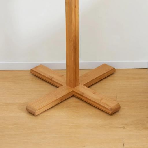 Perchero de Pie de Bambú, Perchero para Ropa con 8 Ganchos, Forma de Árbol, 49,5x49,5x178 cm, Natural [4]