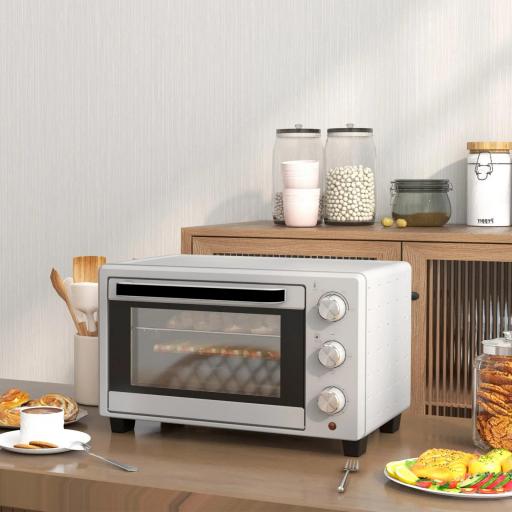 Horno Sobremesa de 21L 1400W Mini Horno Eléctrico Temporizador hasta 60min y Temperatura Regulable hasta 230℃ Plateado [3]