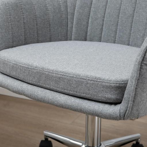 Silla de Oficina Silla Operativa con Altura Ajustable y Giratoria para Despacho Oficina 61x59x96cm Gris [7]