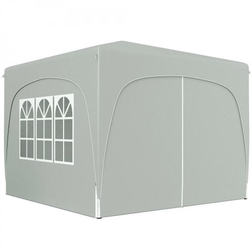 Gazebo de Jardín 3x3m Plegable con Altura Ajustable, Protección UPF50+ y Bolsa, Gris Claro [5]