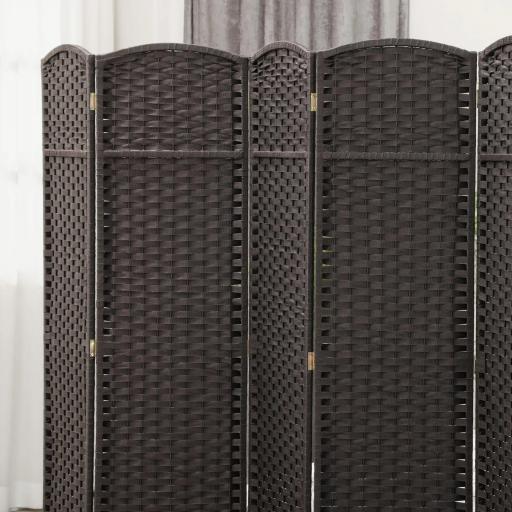 Biombo Separador de Ambientes de 6 Paneles Biombo Plegable 240x170 cm para Salón Dormitorio Oficina Marrón [6]