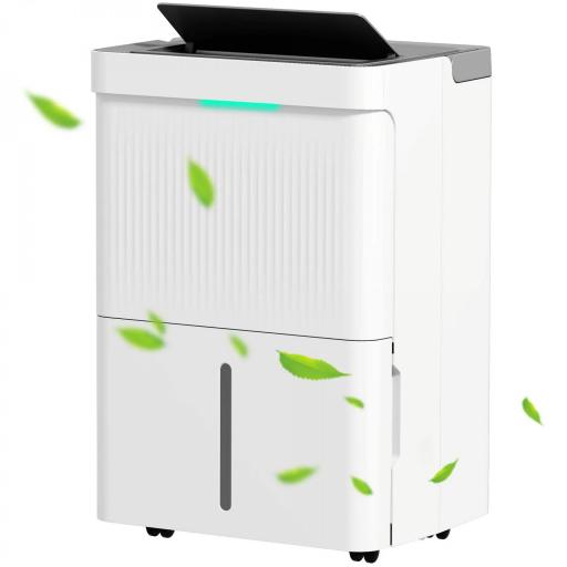 Deshumidificador 35L/día Depósito de Agua 5,5L Pantalla LED Temporizador 24 H Bloqueo Infantil hasta 40-100㎡ Blanco [8]