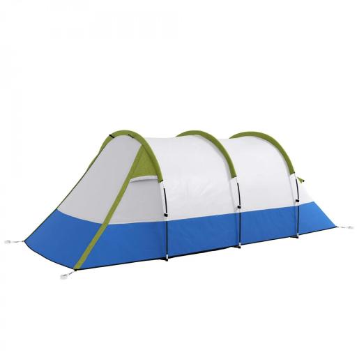 Tienda de Campaña Plegable para 3 Personas 2 Habitaciones Bolsa de Transporte 420x200x150 cm Azul Oscuro y Verde [7]