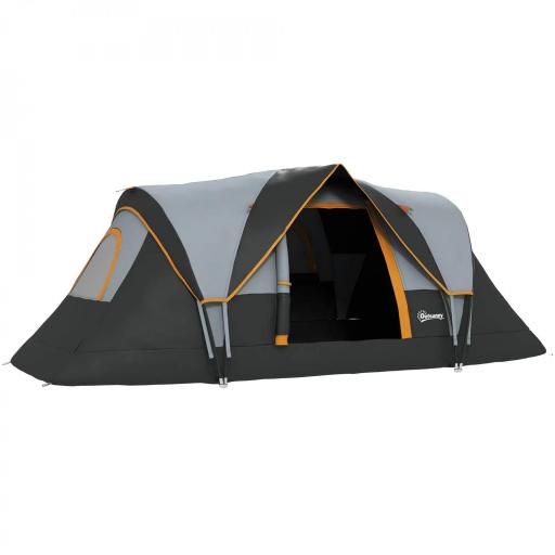 Tienda de Acampada para 5-6 Personas Impermeable 3000mm+ con Bolsa de Transporte y Gancho 455x220x180 cm Gris [8]