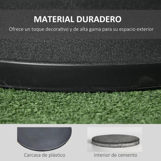 Base para Sombrilla Redonda 25 kg Soporte de Parasol de Cemento para Sombrilla con Postes Ø33 mm Ø38 mm Ø48 mm [4]