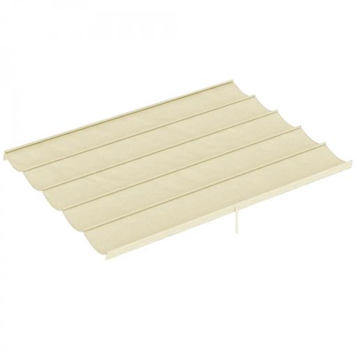Cubierta para Techo Retráctil de 3,5x2,6m para Pérgola 4x3 Tela de Repuesto con 10 Orificios de Drenaje Crema [10]