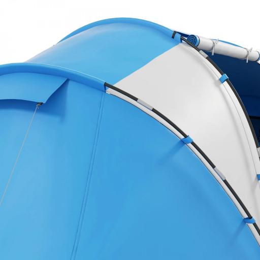 Tienda de Campaña Familiar para 4-6 Personas con 2 Habitaciones y Bolsa de Transporte 430x230x170 cm Azul y Blanco [6]