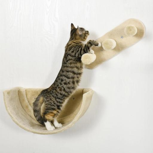 Juego de Escalada para Gatos de Pared Estantes para Gatos 4 Piezas Hamaca Nido Plataformas para Saltar Beige [7]