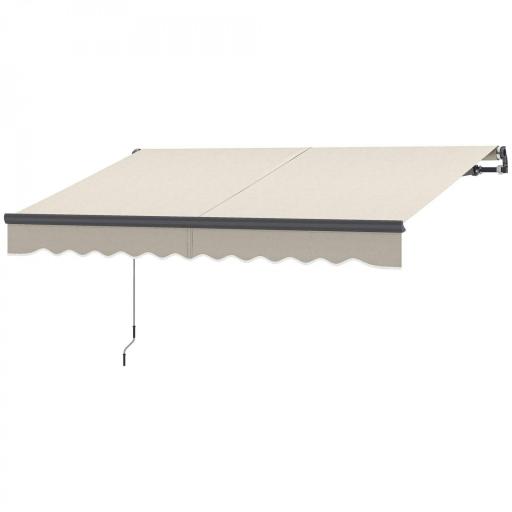 Toldo Eléctrico Retráctil con Manivela Inclinación Ajustable y Protección UV para Jardín Terraza 296x250 cm Crema [8]