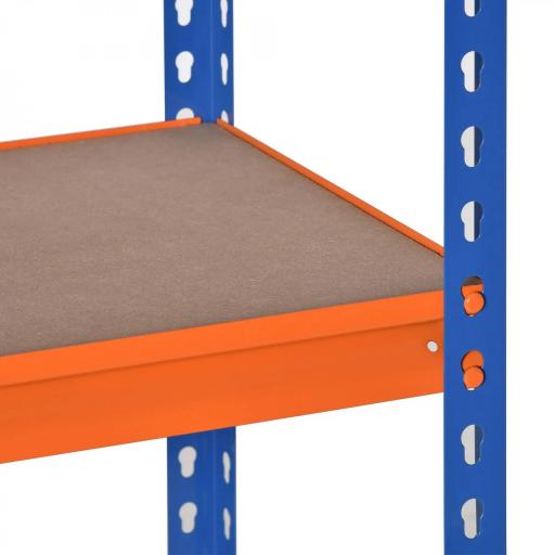 Estantería Metálica de Almacenaje 80x40x182 cm con 5 Niveles Ajustables en Altura Carga Máxima por Estante 300 kg para Almacén Garaje Taller Azul y Naranja [5]