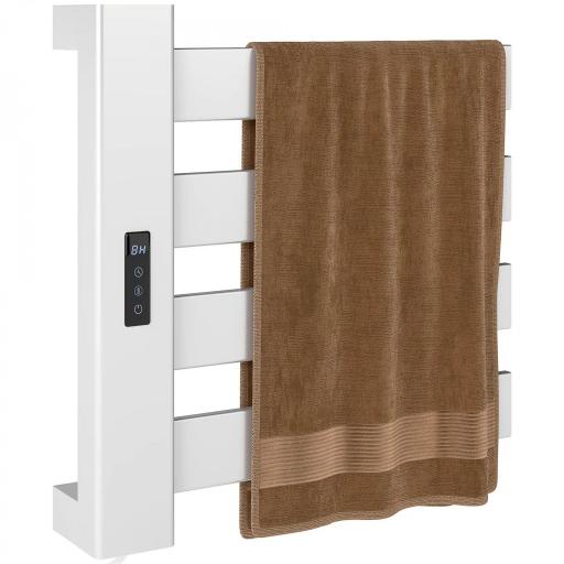 Toallero Eléctrico de Pared para Baño con 4 Barras Calentamiento Rápido Wi-Fi y Pantalla Táctil 47,5x9,5x49 cm Blanco [9]