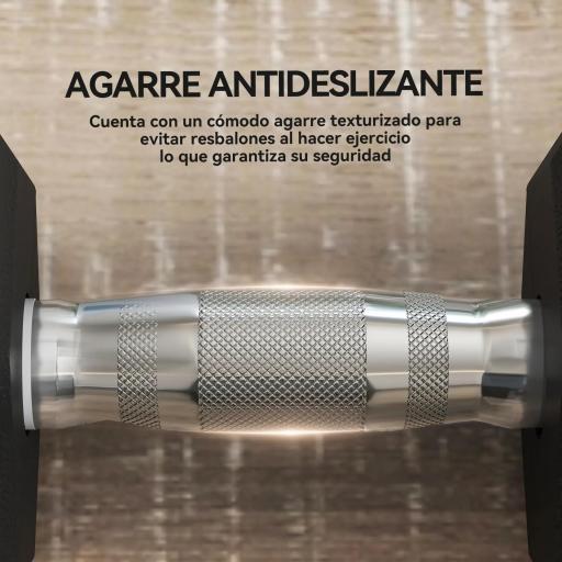  Set de 2 Mancuernas Hexagonales de 2x17,5 kg de Hierro Fundido Recubiertas en Goma para Entrenamiento en Casa Gimnasio [2]
