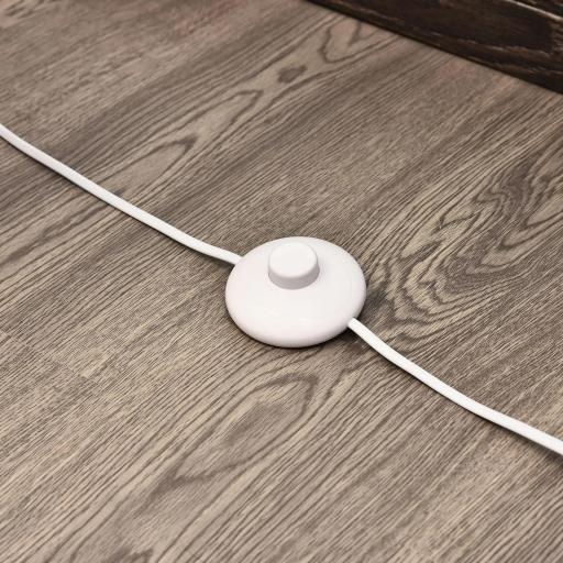 Lámpara de Pie Moderna para Dormitorio Comedor Salón (2 E27 Bombilla) Interruptor de y Bajo Consumo con Base de Acero Inoxidable 120 cm Blanco [7]