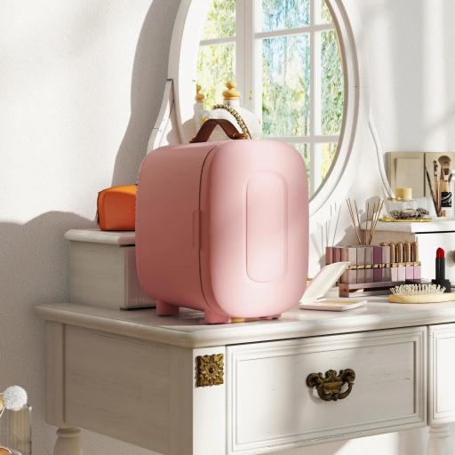 Nevera Pequeña Extrasilenciosa 4L 9V/240V para Enfriar y Calentar Mini Frigorífico 20,3x26,3x28 cm Rosa Palo [3]