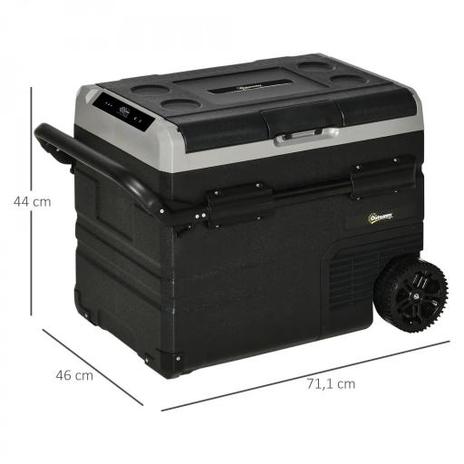 Nevera Compresor Portátil 40L Nevera Portátil Eléctrica para Coche Congelador CC 12V/24V hasta -20℃ con Pantalla LED Táctil Asa Retráctil Ruedas para Camping Viajes 71,1x46x44 cm Negro [1]