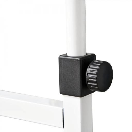 Mesa Auxiliar con Ruedas 80x40 cm Mesa para Sofá en Forma de C con Altura Ajustable 3 Niveles de 72-82 cm Marco de Metal para Salón Cocina Blanco [6]