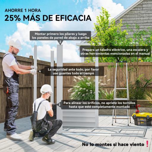 Cobertizo Metálico para Jardín 213x120x166/194 cm con Base Refuerzo Puertas Correderas y Ventilaciones Verde Claro [2]