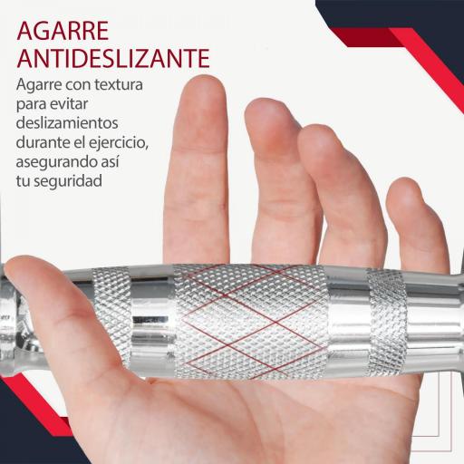 Juego de Mancuernas 2x8 kg con Barra de Conexión de Metal Cabeza Hexagonal para Entrenamiento en Casa Negro y Plata [3]