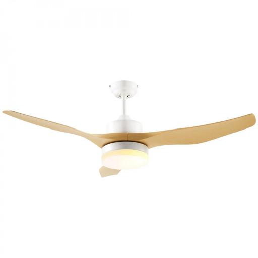Ventilador de Techo Motor DC 20,5W Diámetro 132 cm Mando a Distancia Luz LED Ajustable de 3 Niveles 3 Aspas Reversibles [8]
