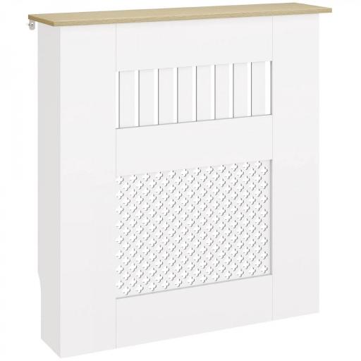 Cubre Radiadores 78x19x81 cm Cubierta para Radiador Diseño Moderno de Listones y Nido de Abeja Blanco [8]