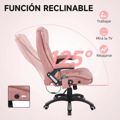Silla Oficina con Masaje de 6 Puntos con Función Basculante con Calefacción Altura Ajustable [3]