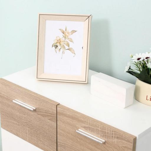 Armario de Suelo para Baño con 2 Puertas y Estantes Interiores Ajustables Mueble Auxiliar de Madera Multiusos para Salón Cocina Comedor 60x30x85 cm Blanco [7]