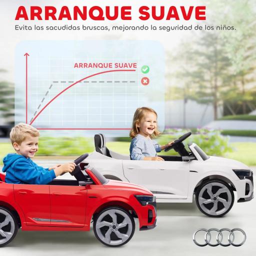 Coche Eléctrico para Niños Audi Q8 etron sportback con Batería 12V Mando a Distancia Faros Bocina y Música Rojo [4]