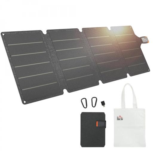 Cargador Solar Plegable 36W Panel Solar Portátil con Puertos USB-A y Tipo-C IP67 Superficie de ETFE para Teléfonos [9]