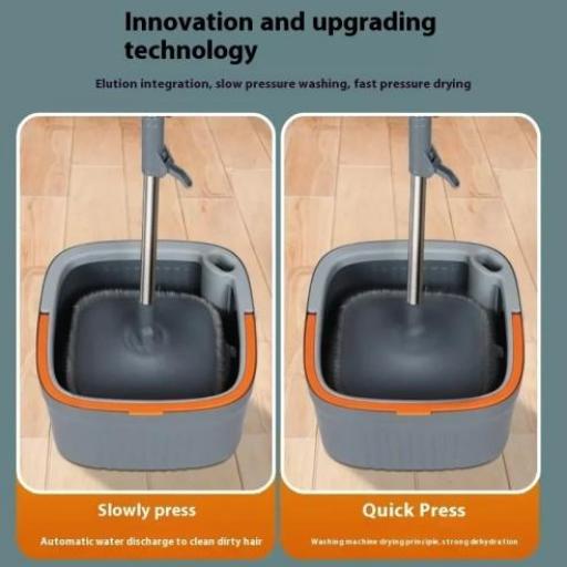 Mopa cuadrada giratoria con cubo de separación de aguas [3]