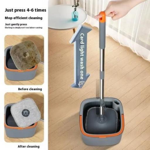 Mopa cuadrada giratoria con cubo de separación de aguas [1]