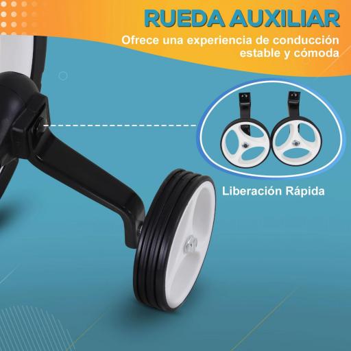 Bicicleta de Equilibrio con Pedales y Ruedas Entrenamiento Extraíbles de Asiento Regulable 33-38cm Niños +24 Meses Carga 25kg Rojo [3]