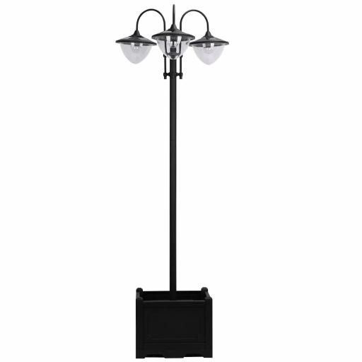 Farol Solar de Jardín con 18 Luces LED Blanca Fría 6000K IP44 para Camino Terraza Patio 60x55x189 cm Negro [10]