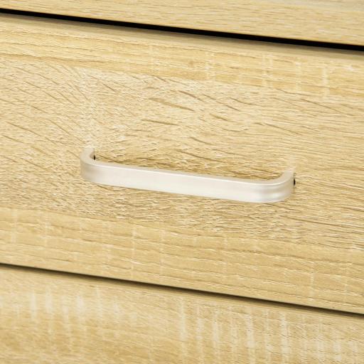Cajonera de Oficina Mueble Auxiliar para Archivos con 4 Cajones Encimera Superior de Almacenaje 4 Ruedas y 2 Frenos para Estudio Despacho 40x36x65 cm Natural [5]