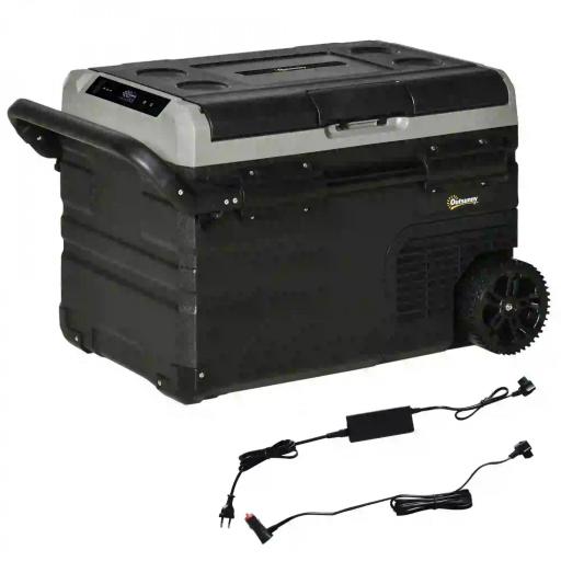 Nevera Compresor Portátil 40L Nevera Portátil Eléctrica para Coche Congelador CC 12V/24V hasta -20℃ con Pantalla LED Táctil Asa Retráctil Ruedas para Camping Viajes 71,1x46x44 cm Negro [9]
