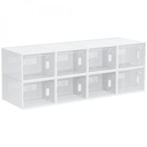 Organizador de Zapatos Modular Estantería Modulable con 8 Cubos Puertas Magnéticas 25x35x19 cm Transparente [7]