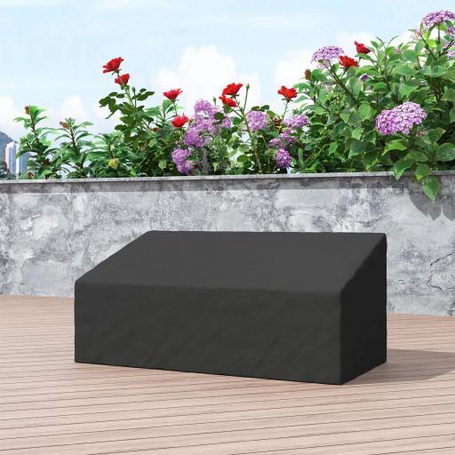Funda para Banco de Jardín de 3-4 Plazas Tela Oxford 600D con Recubrimiento Impermeable para Terraza 218x111x63/101 cm [5]