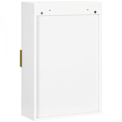 Mueble para Baño Suspendido con 1 Asa de Acero y Estantes Ajustables Estilo Moderno 40x15x60 cm Blanco [7]